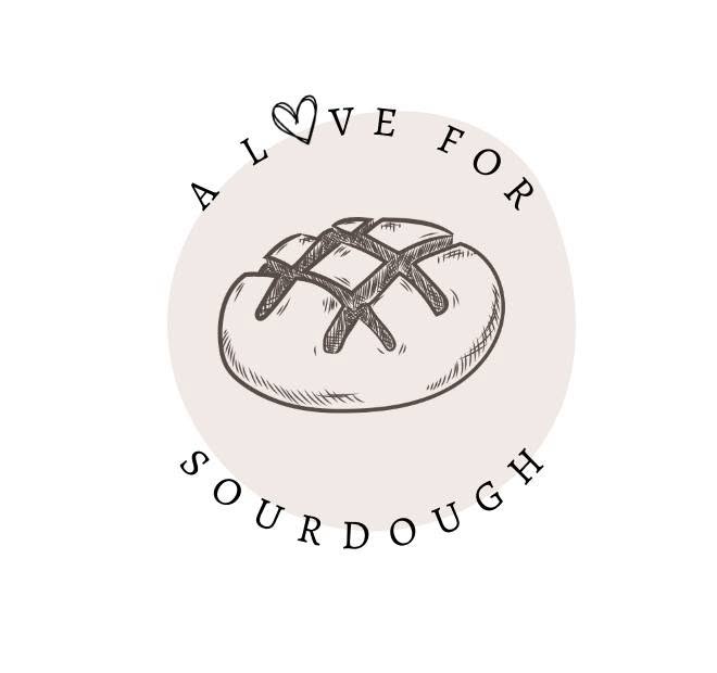 A Love for Sourdough logo featuring a hand-drawn artisan sourdough loaf