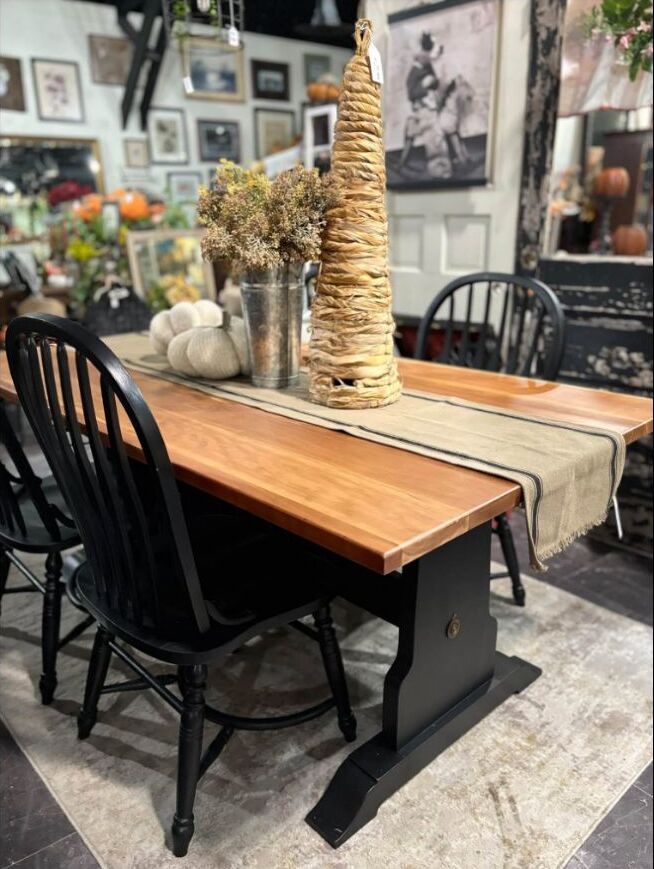 Fall-styled dining table available at Rust & Grain