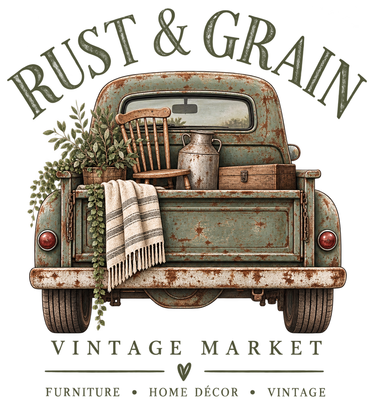 Rust & Grain vintage truck logo